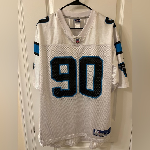 Carolina Panthers Julius Peppers White and Blue NFL Jersey - Picture 1 of 5